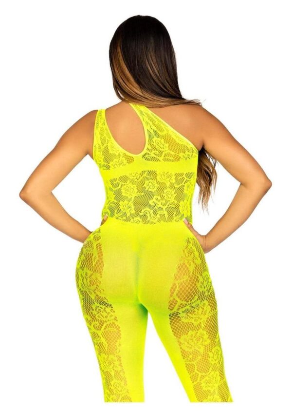 LA 89308 FLORAL LACE BODYSTOCKING LIME - Image 2
