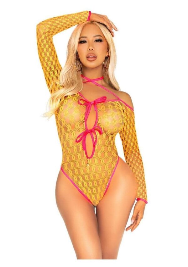 LA 89350 EYELET NET TEDDT NEON ORANGE - Image 3