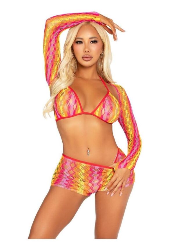 LA 89352 3PC ZIG ZAG NET MULTICOLOR - Image 3