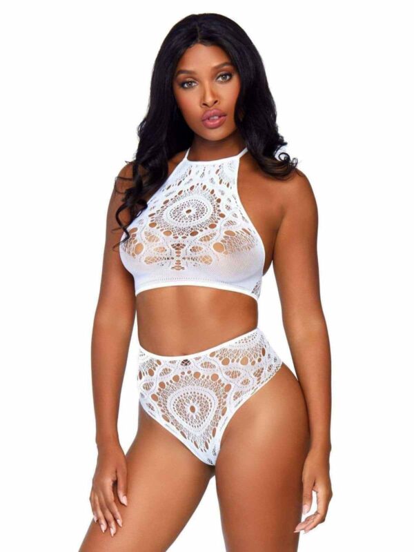 LA 81552 2PC CROTCHET HALTER SET WHT M/L - Image 3