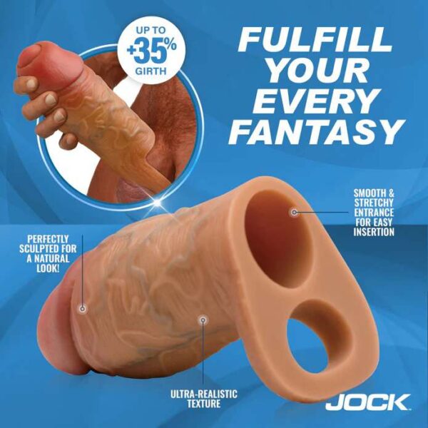 CURVE JOCK SILICONE ENHANCER W/STRAP TAN - Image 2