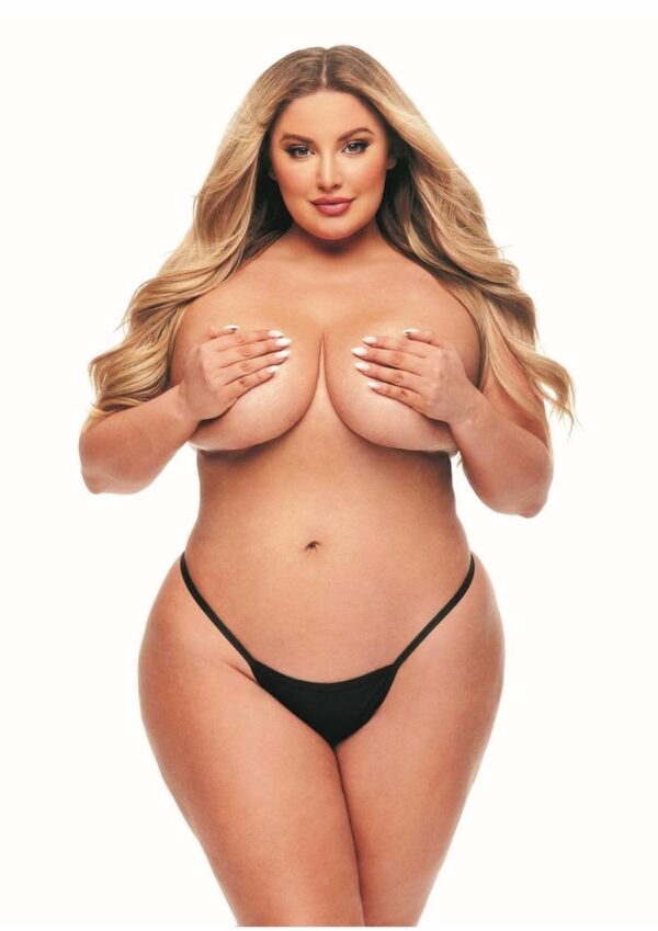 SECRETS MICROFIBER G-STRING & VIBE BLK QS - Image 2