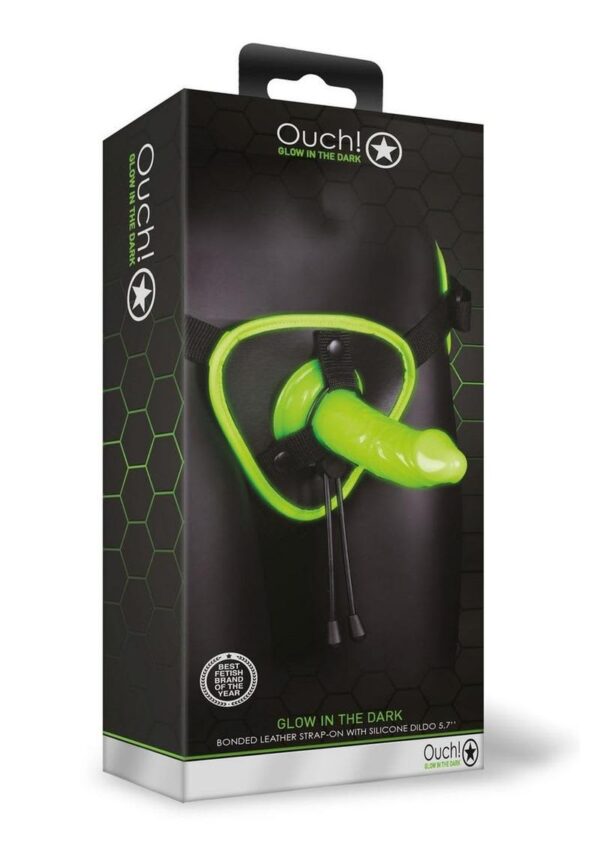 SOA OUCH! GLOW LEATHER STRAP ON W/DILDO
