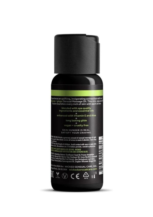 WICKED LEMONGRASS + GINGER SENSUAL MASSAGE OIL 4OZ - Image 2
