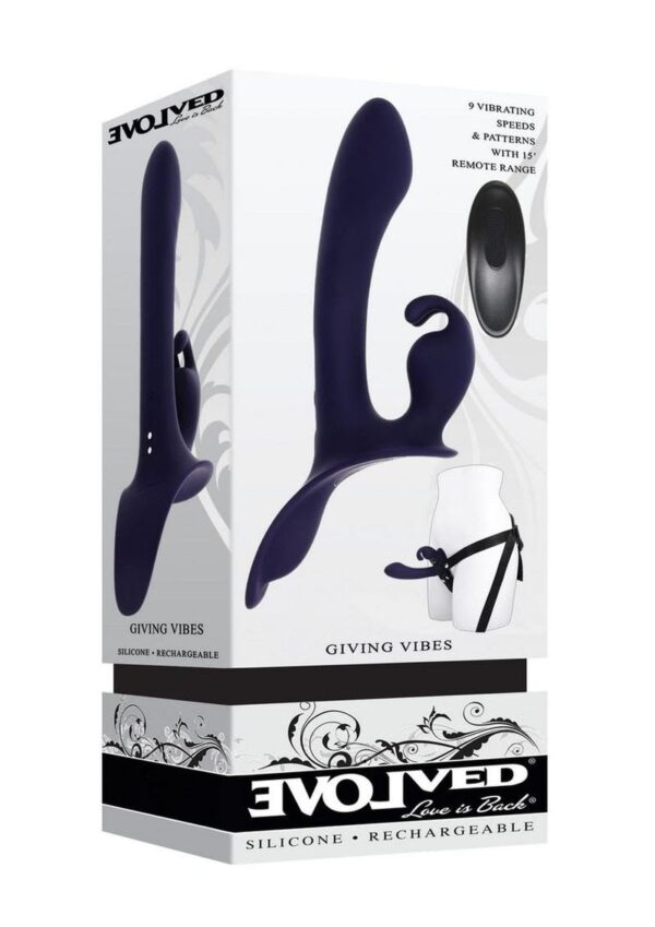 EVOLVED GIVING VIBES VIBRATING STRAP-ON