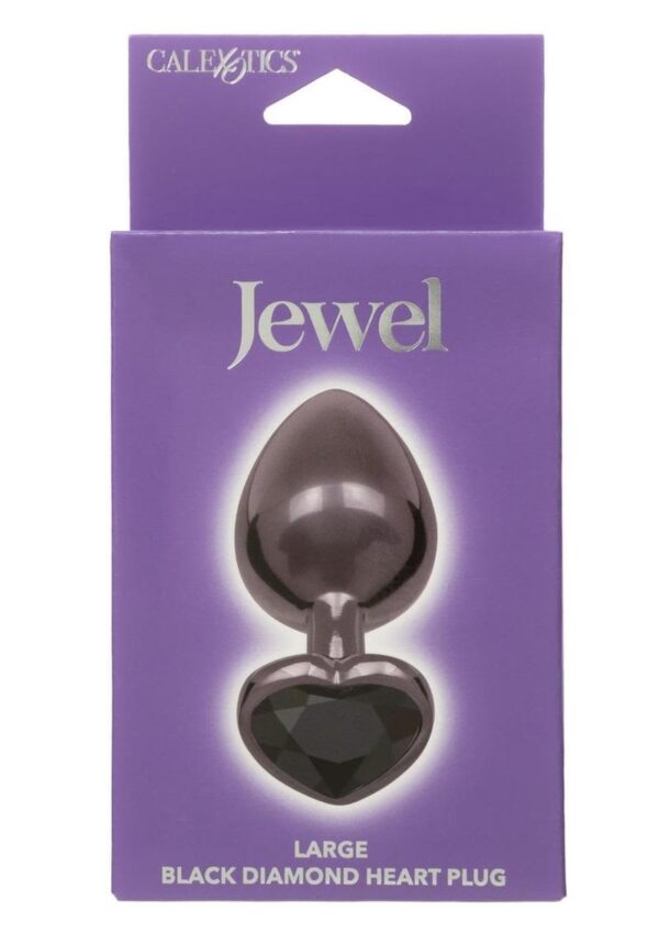 CAL EX JEWEL AMETHYST HEART PLUG BLACK LARGE
