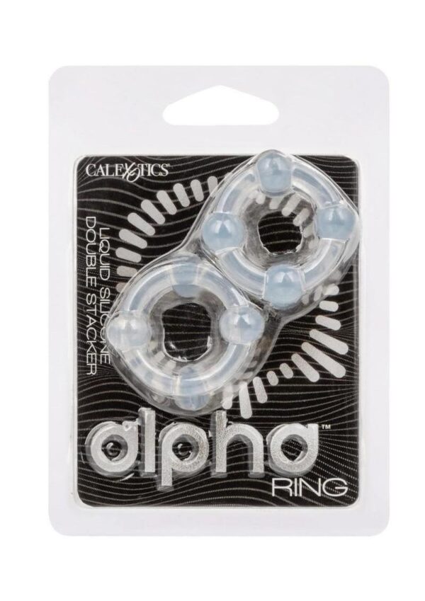 CAL EX ALPHA RING LIQUID SILICONE DOUBLE STACKER CLEAR
