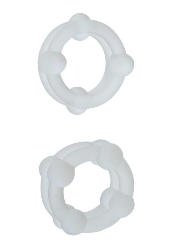 CAL EX ALPHA RING LIQUID SILICONE DOUBLE STACKER CLEAR - Image 2