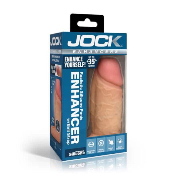 CURVE JOCK SILICONE ENHANCER W/STRAP FLESH
