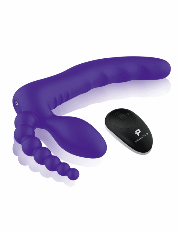 PEGASUS 7" DP STRAPLESS STRAP-ON PURPLE - Image 2