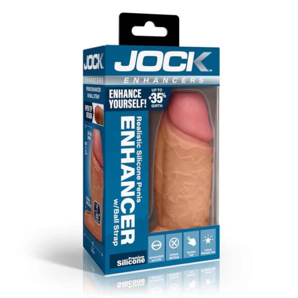 CURVE JOCK SILICONE ENHANCER W/STRAP TAN