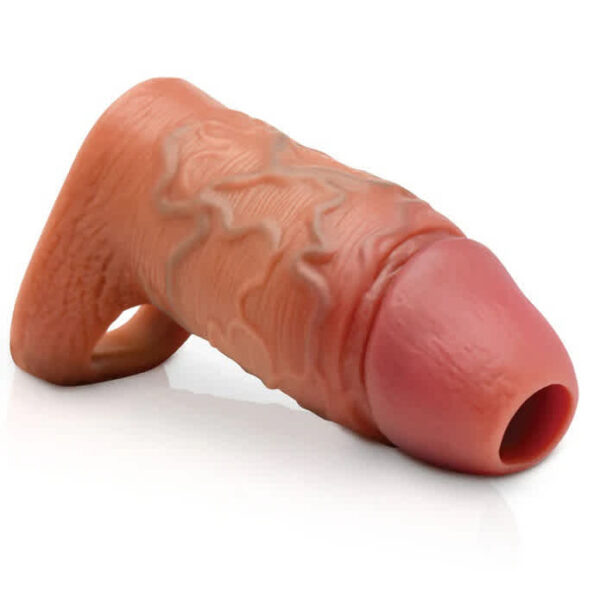 CURVE JOCK SILICONE ENHANCER W/STRAP TAN - Image 3