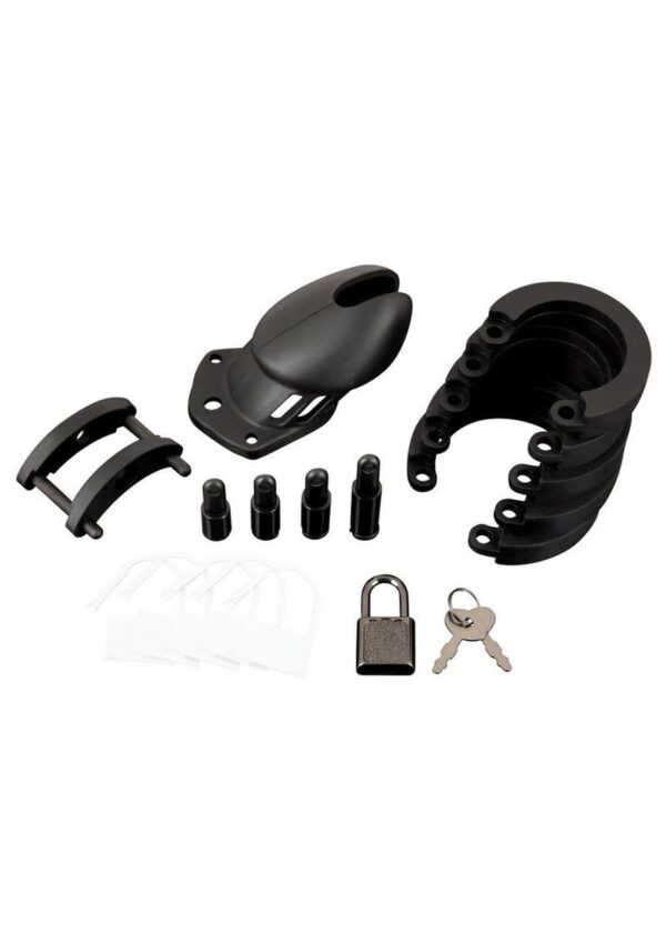BLUE LINE SILICONE CHASITY CAGE BLK - Image 2