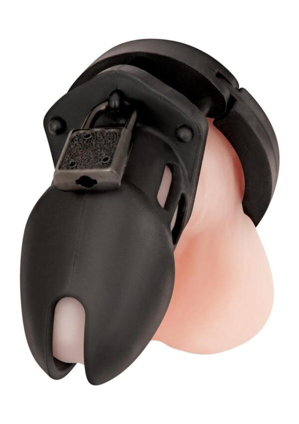 BLUE LINE SILICONE CHASITY CAGE BLK - Image 3