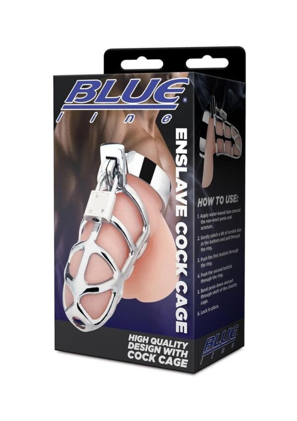 BLUE LINE ENSLAVE COCK CAGE