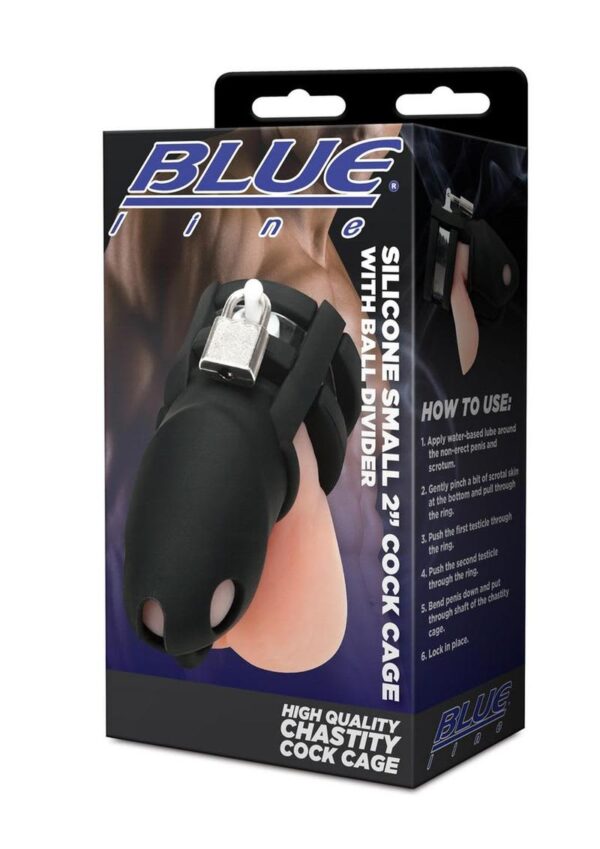 BLUE LINE SILICONE SMALL 2" COCK CAGE