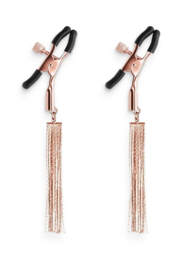 NSN BOUND NIPPLE CLAMPS TASSLES ROSE GOLD - Image 2