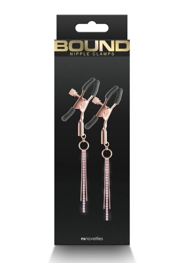 NSN BOUND NIPPLE CLAMPS DANGLE PINK