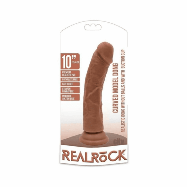 SOA REAL ROCK 10" CURVED DILDO TAN