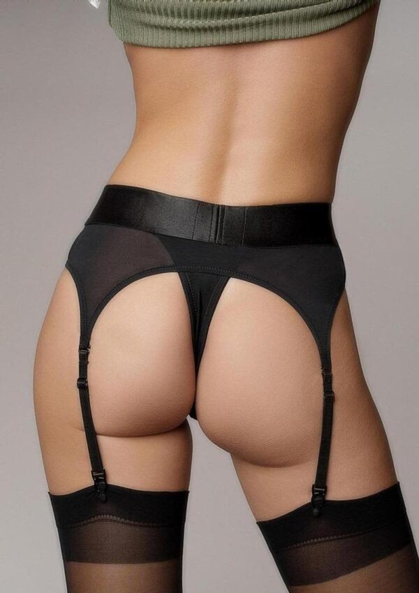 SOA OUCH VIBRATING STRAP-ON THONG W/GARTERS BLK XS-S - Image 3
