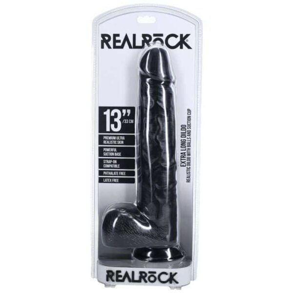 SOA REAL ROCK XL DILDO 13" W/BALLS FLESH