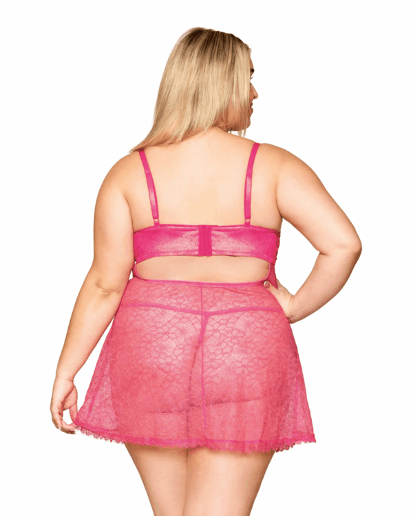 DG 13023X VELVET & LACE BABYDOLL PEONY 2X - Image 2