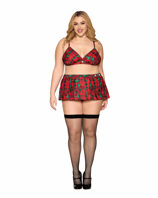 DG 13532X 2PC ROSE TOP & SKIRT POINSETTIA 3X