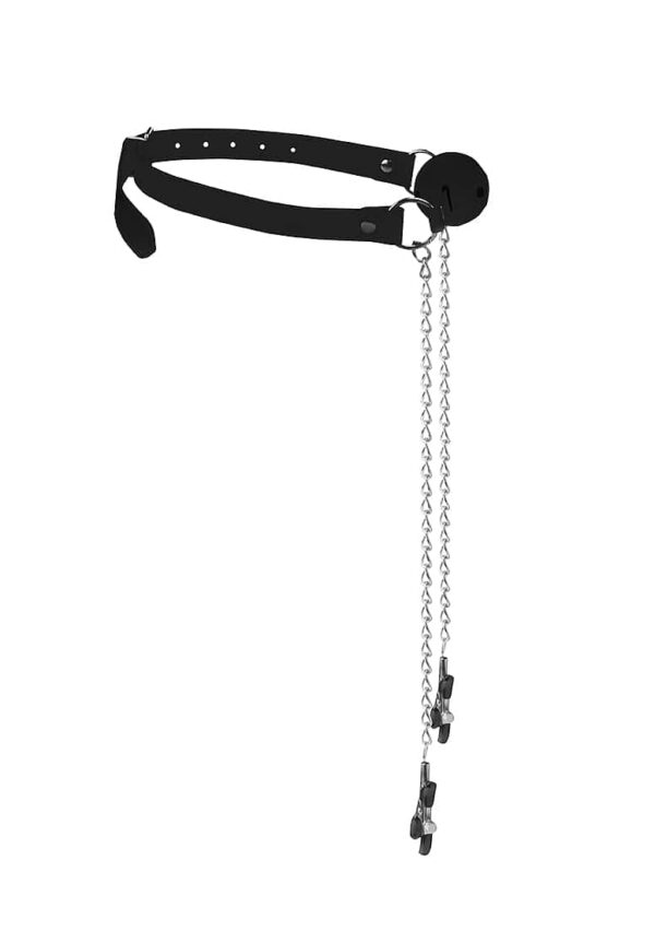 SOA OUCH! B&W BREATHABLE GAG W/ NIPPLE - Image 2