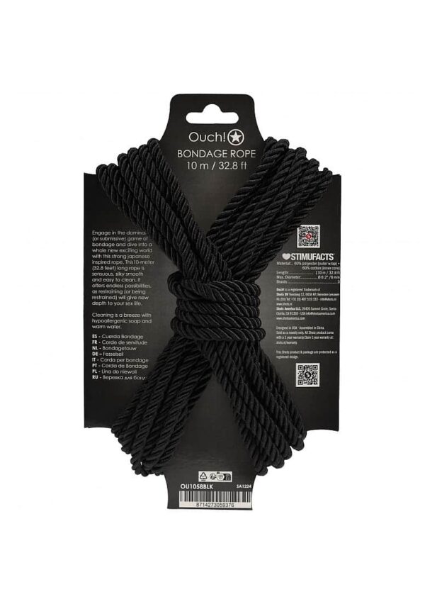 SOA OUCH! BONDAGE ROPE 32.8FT BLACK - Image 2