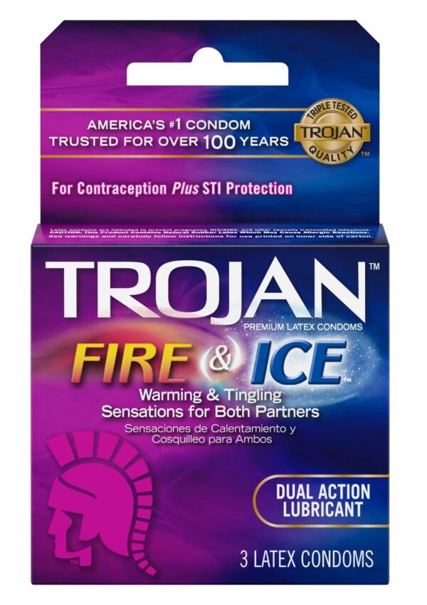 CONDOMS TROJAN FIRE & ICE 3PK