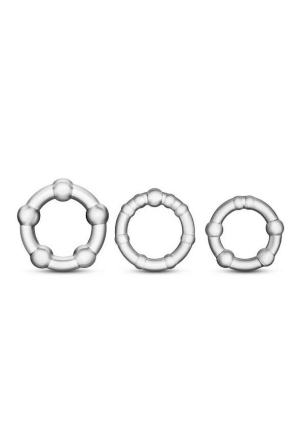 BL STAY HARD BEADED C-RINGS 3PK CLEAR - Image 2