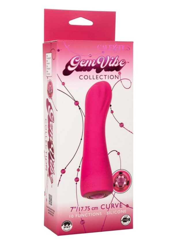 CAL EX GEM VIBE COLLECTIONS 7" CURVE SILICONE VIBE PNK