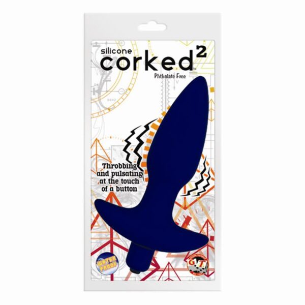 GT CORKED 2 ANAL PLUG BLUE MED