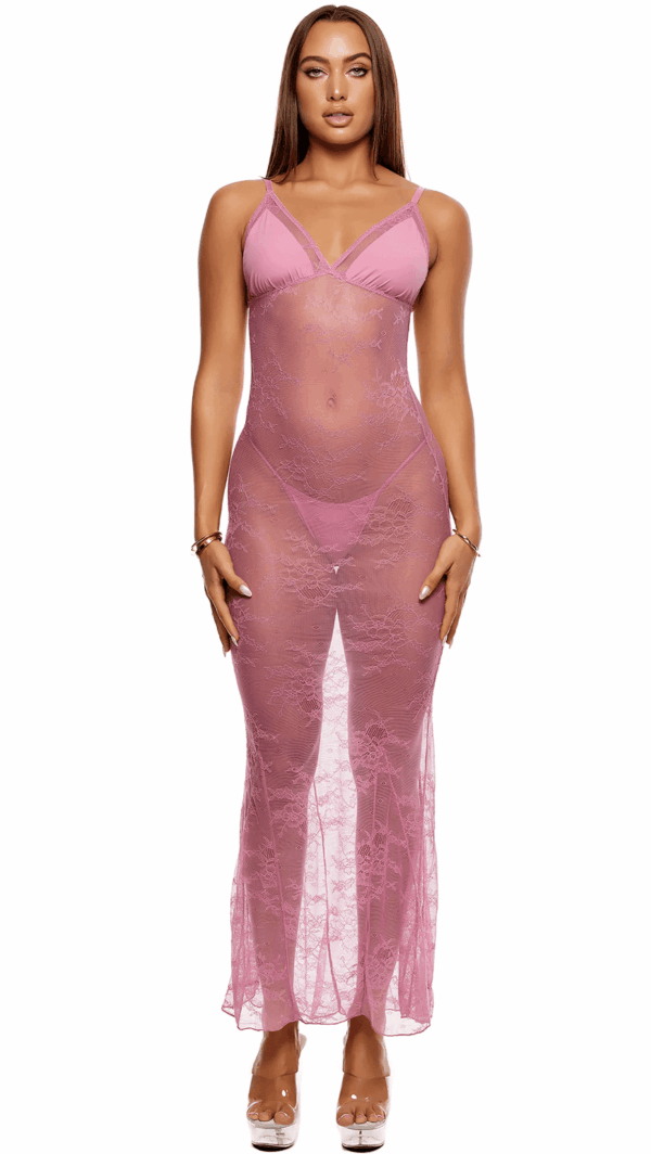 FP 774751 LACE NIGHTGOWN PANTY MUAVE S