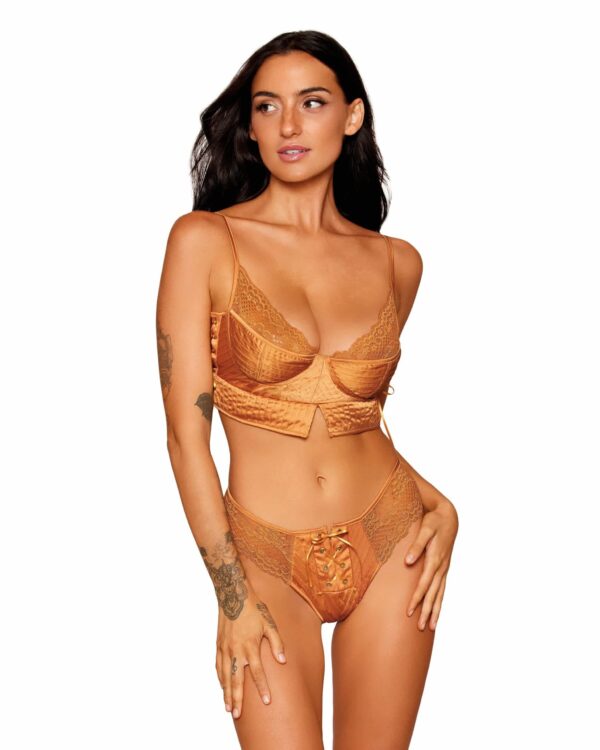 DG 13219 SATIN BRA & THONG COPPER XL