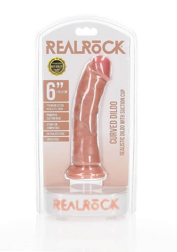 SOA REAL ROCK 6" CURVED DILDO FLESH