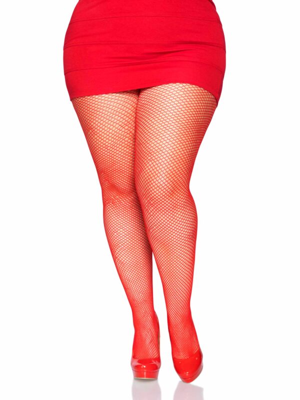 LA 9001Q NYLON FISHNET TIGHTS RED