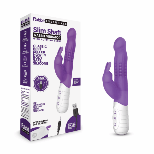 RABBIT ESSENTIALS SLIM SHAFT W/ROTATING PURP